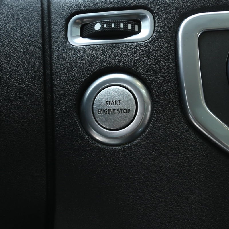 LLKUANG Silver Engine Start Stop Push Button Switch Sticker Cover for LR4 Discovery 4 & Land Rover Range Rover Sport 2010-2013 Aluminum Alloy Car Accessory - Image 1